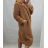 Kabát kožíšek teddy dlouhý rukáv dámský (S/M/L ONE SIZE) ITALSKÁ MÓDA IMM22FL4278