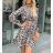 Summer long sleeve flowered women's dress (UNI S / L) ITALIAN FASHION IMK20150