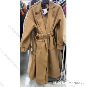 Kabát s páskem dámský (S/M ONE SIZE) ITALSKÁ MÓDA IMM201697
