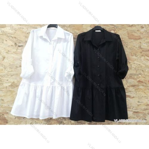 Šaty elegantní dlouhý rukáv dámské oversize (S/M/L ONE SIZE) ITALSKÁ MÓDA IMWD20538