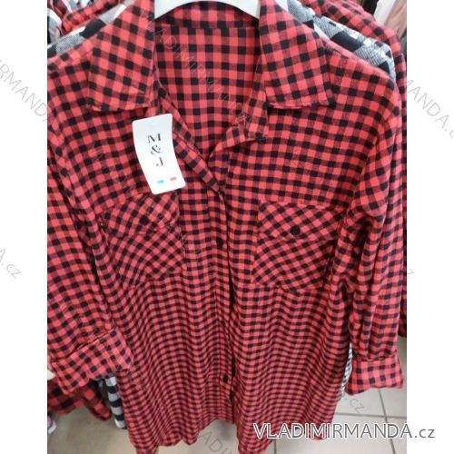 Šaty košele predĺžená Kockovaná dlhý rukáv dámske (s-xl) TALIANSKÁ MÓDA IM7201008