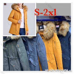 Bunda/parka zimní s kapucí a kožíškem dámská (S-2XL) ITALSKÁ MÓDA IMWD20587