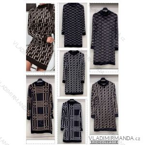 Šaty elegantní dlouhý rukáv dámské (S/M/L ONE SIZE) ITALSKÁ MÓDA IMWD20590