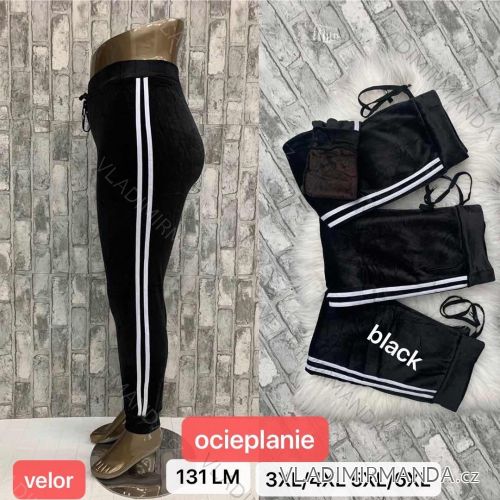 Tepláky sametové dlouhé teplé dámské nadrozměrné (3XL-6XL) TURECKÁ MÓDA TMWL20635