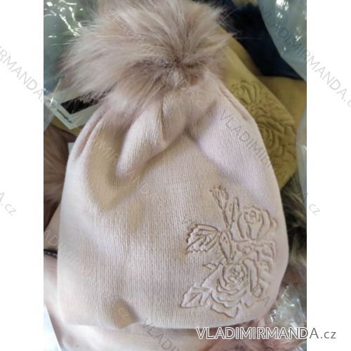 Women's cap with stones (uni) WOOLK POLAND PV417027