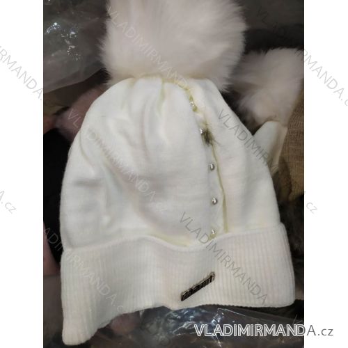 Women's cap with stones (uni) WOOLK POLAND PV417027