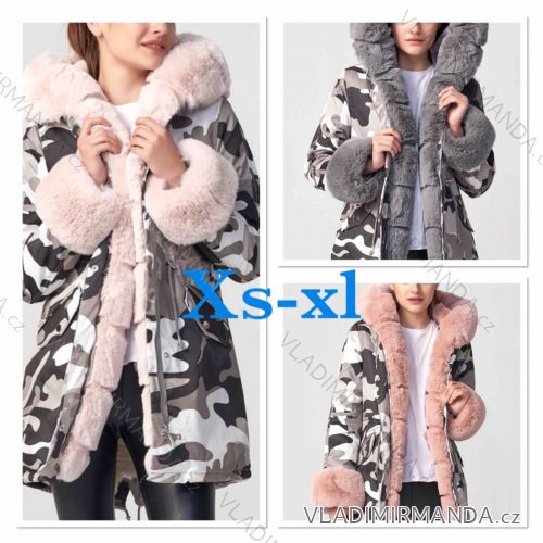 Kabát / parka zimná s kapucňou a kožušinkou dámska (XS-XL) TALIANSKÁ MÓDA IMWD20649