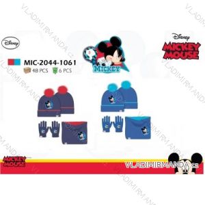 Set čepice, nákrčníku a rukavic detské chlapecké i dívčí mickey mouse (one size) SETINO MIC-2044-1061
