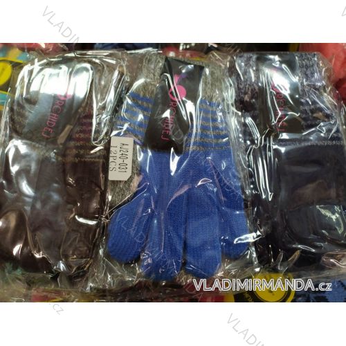 Rukavice prstové zimní dorost dívčí a chlapecké (ONE SIZE) ORCHIDEJ ORC20AJ240-031