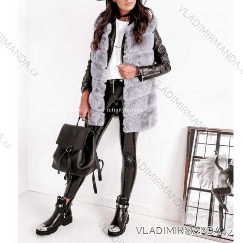 Vesta kožíšek krátká dámská (S/M/L ONE SIZE) ITALSKÁ MÓDA IMWL21155