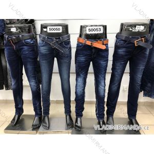 Rifle jeans dlhé s pásikom pánske (M-3XL/30-38) JEANS JWA20161