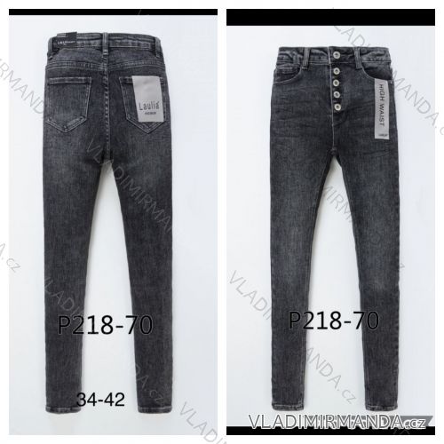 Rifle jeans s vysokým pasem dlouhé dámské (34-42) LAULIA JWA20P218-70