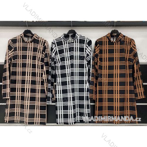 Šaty elegantní dlouhý rukáv dámské (S/M/L ONE SIZE) ITALSKÁ MÓDA IMWD20728