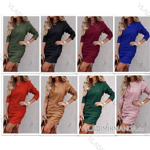 Šaty elegantní dlouhý rukáv dámské (S/M/L ONE SIZE) ITALSKÁ MÓDA IMWD20730