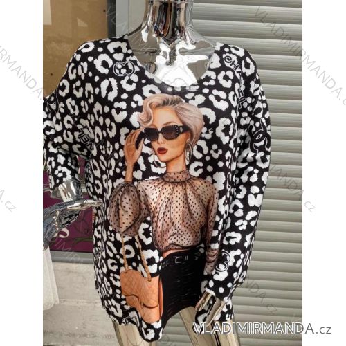 Bluse Langarm mit Rüschen Frauen (UNI S / L) ITALIAN FASHION IMK20159