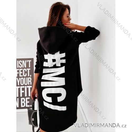 Šaty mikinové oversize dlhý rukáv dámske (S / M / L ONE SIZE) TALIANSKÁ MÓDA IMWD20883