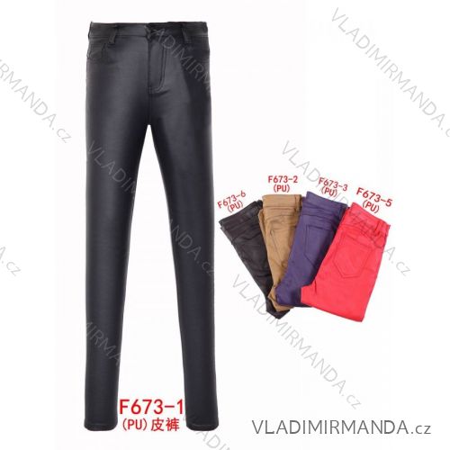 Legíny/Kalhoty koženkové dlouhé dámské (XS-XL) JEANS JWA20F673-1
