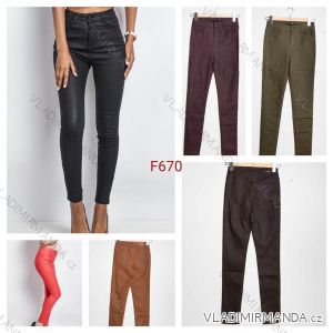 Legíny/Kalhoty koženkové dlouhé dámské (XS-XL) JEANS JWA20F670