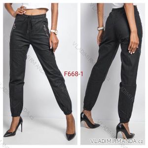 Legíny/Kalhoty koženkové dlouhé dámské (XS-XL) JEANS JWA20F668-1