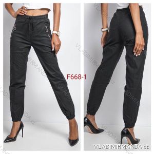 Legíny / Nohavice koženkové dlhé dámske (XS-XL) JEANS JWA20F668-1