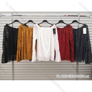 Bluse Langarm mit Rüschen Frauen (UNI S / L) ITALIAN FASHION IMK20159