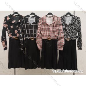 Šaty elegantné dlhý rukáv dámske (S / M / L ONE SIZE) TALIANSKÁ MÓDA IMY20661