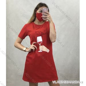 Klassisches Kleid mit Schleier Kurzarm Damen (Uni s / m) TURKISH FASHION IMT20145