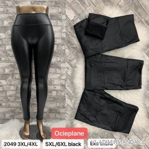 Legíny dlouhé koženkové zateplené dámské nadrozměrné (3XL-6XL) TURECKÁ MÓDA TMWL202049