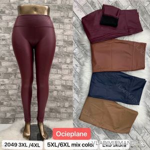 Legíny dlouhé koženkové zateplené dámské nadrozměrné (3XL-6XL) TURECKÁ MÓDA TMWL202049-1