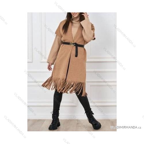 Kabátek alá cardigan flaušový krátký rukáv dámský (S/M ONE SIZE) ITALSKÁ MÓDA IMWD201065