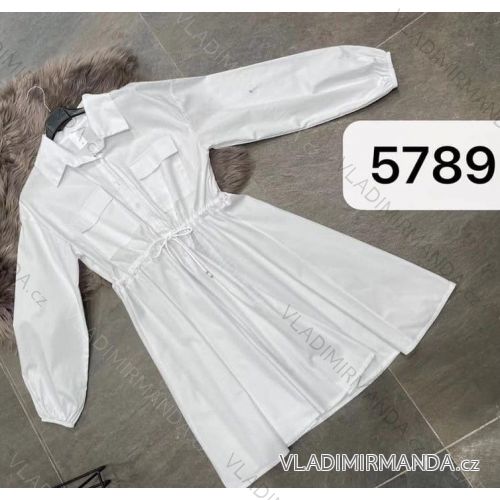 Šaty elegantné košeľové dlhý rukáv dámske (S / M ONE SIZE) TALIANSKÁ MÓDA IMM205789