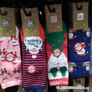 Ponožky veselé vánoční slabé dětské dorost dívčí (27-29,30-32, 33-35) POLSKÁ MÓDA DPP20091