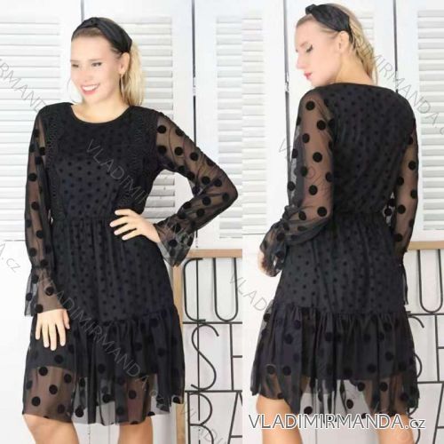 Šaty elegantní dlouhý rukáv dámské (S/M ONE SIZE) ITALSKÁ MÓDA IMWD201143