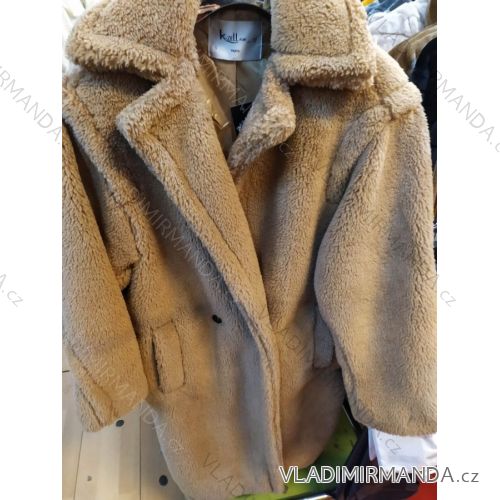 Kabát kožúšok Teddy dlhý rukáv dámsky (SL) TALIANSKÁ MÓDA IM8208279