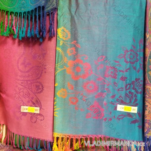 Cashmere scarf warm winter women with pompons (ONE SIZE) POLISH MANUFACTURING PV619DAN19125-159