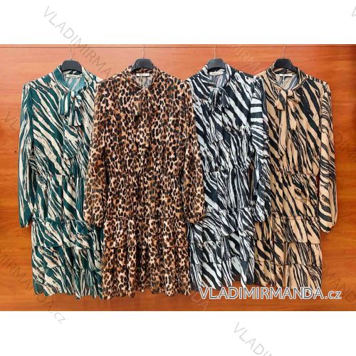 Šaty elegantní dlouhý rukáv dámské (S/M ONE SIZE) ITALSKÁ MÓDA IMWD201339