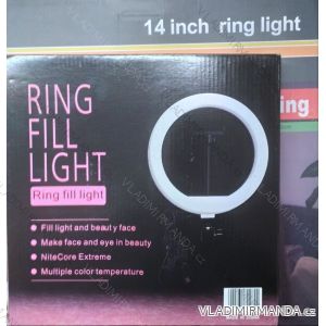 LED prstencová selfie světlo 26cm, lampa se stojanem ELM20014