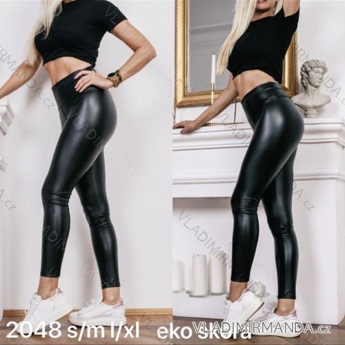 Legíny koženkové vysoký pas (S/M, L/XL) JEANS TMWL202048BL