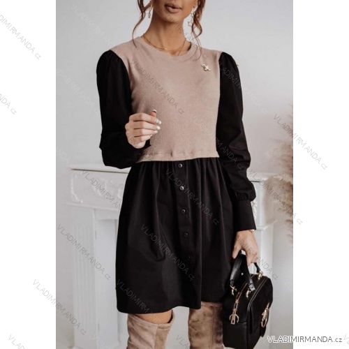 Kleid mit 3/4 Ärmeltasche für Damen (uni sl) ITALIAN Fashion IMWD20527