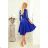 210-12 NICOLLE - šaty s delší zádí s krajkovým výstřihem - CLASSIC BLUE