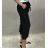 Kalhoty haremky elegantní dlouhé letní dámské (UNI S/L) ITALSKÁ MÓDA IM72013379/DUR S/M Černá