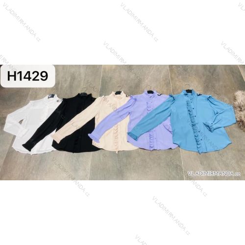 Košile/Halenka elegantní dlouhý rukáv dámská (S/M ONE SIZE) ITALSKÁ MÓDA IMM21H1429