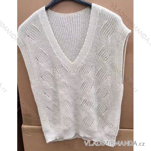 Svetr/Vesta tenký jarní bez rukávů dámský (S/M ONE SIZE) ITALSKÁ MÓDA IMM21046