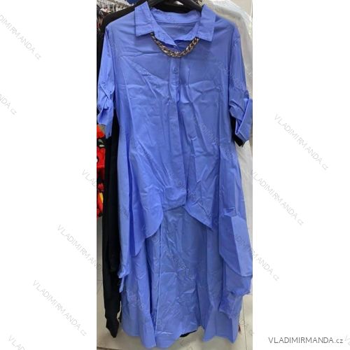 Šaty košilové krátký rukáv dámské (S/M ONE SIZE)  ITALSKÁ MÓDA IMM21238
