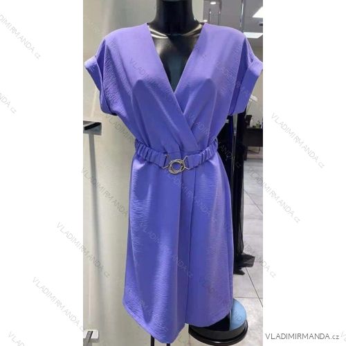 Šaty elegantné krátky rukáv dámske (S / M ONE SIZE) TALIANSKÁ MÓDA IMM21096
