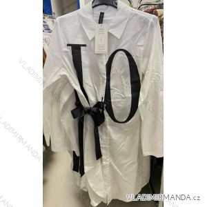 Šaty košilové dlouhý rukáv dámské (S/M ONE SIZE) ITALSKÁ MÓDA IMM21097