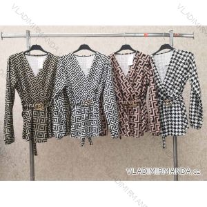 Tričko elegantní dlouhý rukáv dámské (S/M/L ONE SIZE) ITALSKÁ MÓDA IMWY21025