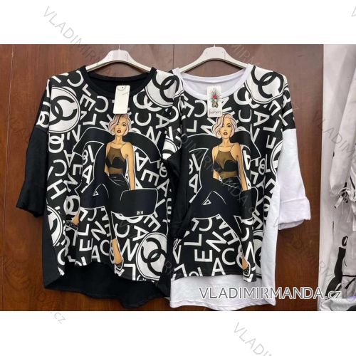 T-shirt elegant long sleeve women (S / M ONE SIZE) ITALIAN FASHION IMWK21008