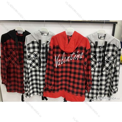 Mikina prodloužená dlouhý rukáv s kapucí dámská (S/M ONE SIZE) ITALSKÁ MÓDA IMWH21006