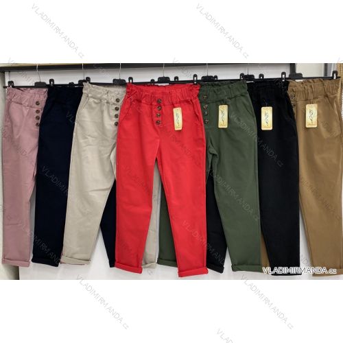 Kalhoty elegantní dlouhé dámské (S/M ONE SIZE) ITALSKÁ MÓDA IMWH21016